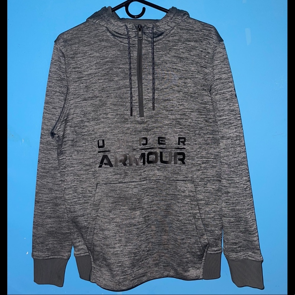 Under Armour fleece 1/2 zip hoodie Mens small gray